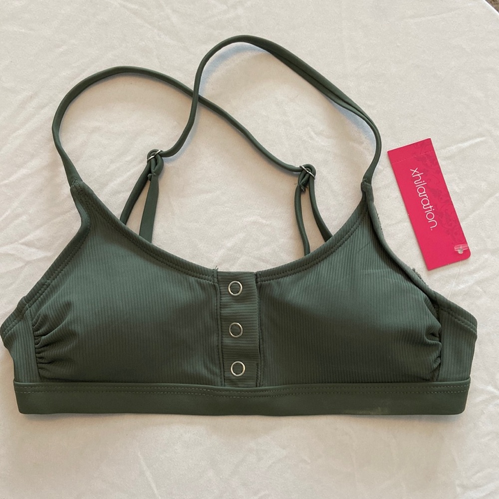 Bikini top, size: small, color: green, brand: Xhilaration